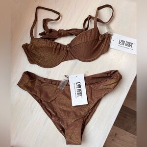 12th Tribe Playa Bronze Glitter Bikini Top Size XS
TOP ONLY